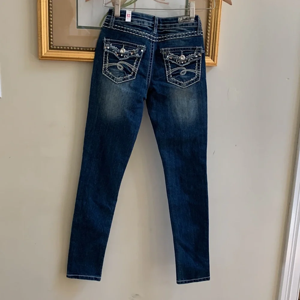 Girls justice skinny jeans size 12